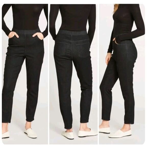 Universal Standard Comfort Denim Don't Call Them Jeggings Black Pull On Jeans 10 - Picture 1 of 8